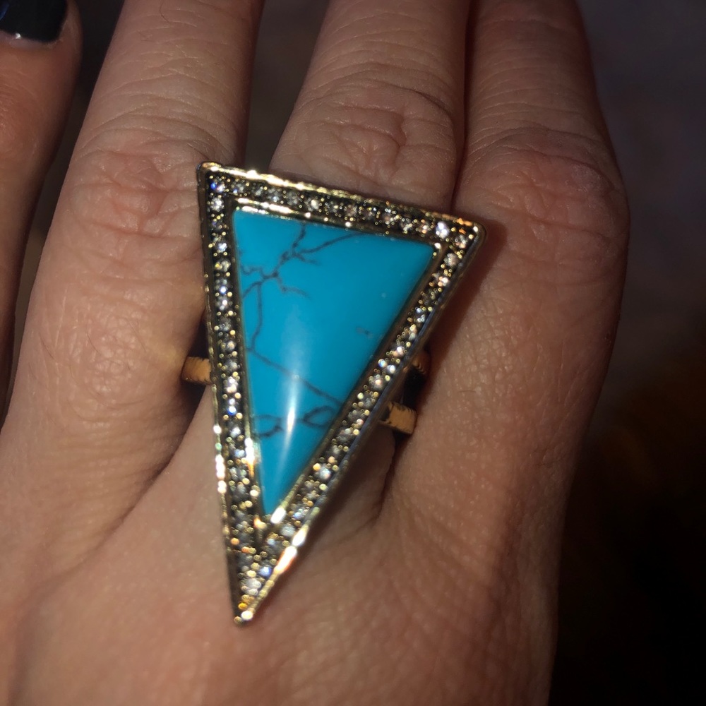 House of Harlow sim turquoise ring